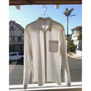 LULULEMON [xxl] Cotton/Lycra Long-Sleeve Button-Down Shirt [white]